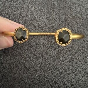 Kendra Scott Vintage Gold Bracelet with Black Pyrite Stones